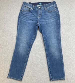 JAG Jeans Womens 14W Blue Cotton Blend Stretch Carter Girlfriend High-Rise